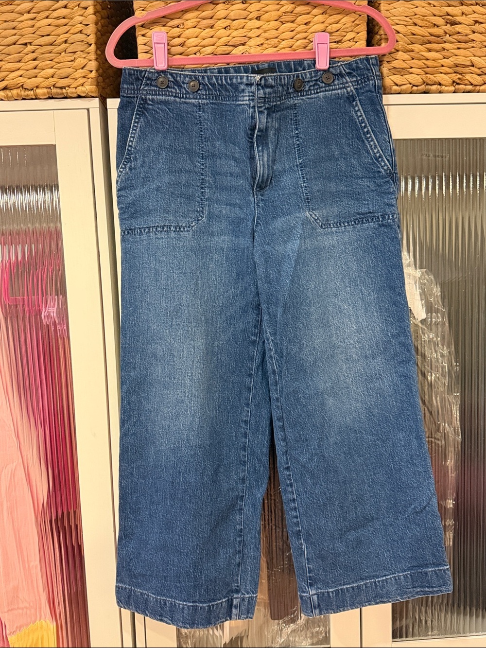 Classic Women's Wide-Leg Crop Jeans in Blue